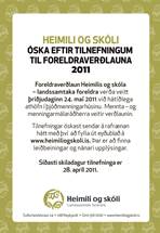 Óskum eftir tilnefningum til Foreldraverðlauna 2011 