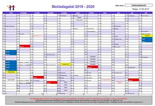 Skóladagatal 2019 - 2020