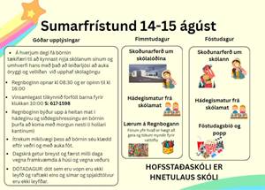 Sumarfrístund fyrir 1. bekkinga