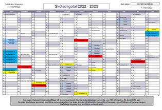 Næsta skólaár - Skóladagatal 2022-2023