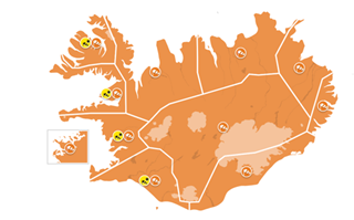 Appelsínugul viðvörun næstu tvo daga